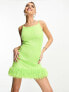 Фото #1 товара Jaded Rose embellished faux feather mini dress in lime