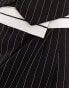 Extro & Vert tailored pinstripe trouser with asymmetric waistband in black co-ord DE 32 - фото #10