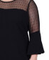 ფოტო #4 პროდუქტის Plus Size Illusion Neck Scuba Dress