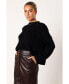 Фото #4 товара Women's Arlette Textured Knit Sweater - Black