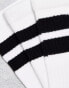 Фото #6 товара Weekday 3-pack stripe sport socks in white with black stripe