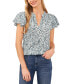 Фото #1 товара Women's V-Neck Ruffle-Short-Sleeve Blouse