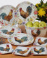 Фото #6 товара Floral Rooster Set of 4 Canape Plates, 6"