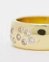 Фото #6 товара Pieces plated gift boxed chunky ring with scattered diamantes in gold