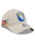 Фото #1 товара Men's Stone Los Angeles Rams 2023 Salute To Service 9TWENTY Adjustable Hat