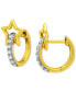 ფოტო #3 პროდუქტის Cubic Zirconia Interlocking Star & Circle Hoop Earrings in 18k Gold-Plated Sterling Silver, Created for Macy's
