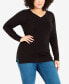 Фото #1 товара Plus Size V-neck Sweater