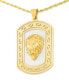 ფოტო #1 პროდუქტის Lion's Head Two-Tone 24" Pendant Necklace in Stainless Steel & Yellow Ion-Plate