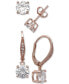 2-Pc. Cubic Zirconia Earring Set in Sterling Silver and Gold-Plated Sterling Silver, Created for Macy's