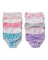 ფოტო #1 პროდუქტის Little Girls 10-Pack Printed and Solid Cotton Briefs with Picot Trim