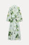 Фото #4 товара Платье-рубашка из ткани с цветочным принтом — zw collection ZARA