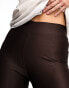 New Look ribbed legging in dark brown