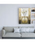 Pablo Esteban White and Tan Floral Abstract Canvas Art - 15.5" x 21"