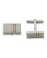 Фото #2 товара Titanium Brushed Yellow plated with CZ Rectangular Cuff Links