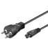 Фото #1 товара Wentronic Mains Connection Cable Denmark - 2 m - Black - 2 m - Power plug type K - C5 coupler - H05VV-F3G - 250 V