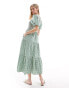 Фото #3 товара Nobody's Child Charlie midaxi dress in green gingham check