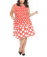 Фото #1 товара Plus Size Polka-Dot Fit & Flare Dress