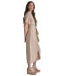 ფოტო #3 პროდუქტის Women's Collared Short-Sleeve Crinkle Shirt Dress