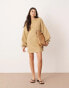 Фото #2 товара ASOS EDITION jersey crew neck mini dress with open back detail in khaki green