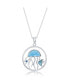 Фото #1 товара Sterling Silver Larimar Jellyfish, Fish & Blue CZ Starfish Necklace