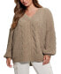 ფოტო #3 პროდუქტის Women's Aki Chenille Cable-Knit Long-Sleeve Sweater