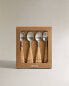 Pack of rattan dessert spoons (pack of 4)