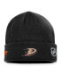 Фото #2 товара Men's Black Anaheim Ducks Authentic Pro Rink Cuffed Knit Hat