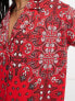 Фото #7 товара ASOS DESIGN oversized shirt co-ord in red bandana print