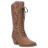 Фото #2 товара Dingo San Miguel Tooled Inlay Snip Toe Zippered Lace Up Womens Brown Dress Boot