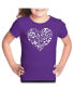 ფოტო #1 პროდუქტის Big Girl's Word Art T-shirt - Heart Notes