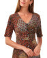 ფოტო #4 პროდუქტის Petite Printed Button-Front Midi Dress