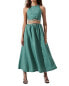 Фото #2 товара Divine Strappy Linen Blend Midi Skirt Dark Sage L