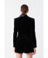 ფოტო #4 პროდუქტის Women's Satin Collar Velvet Romper