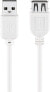 Wentronic USB 2.0 Hi-Speed Extension Cable - white - 0.6 m - 0.6 m - USB A - USB A - USB 2.0 - 480 Mbit/s - White