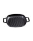 10in Square Grill Pan with Double Loop Handles, Seasoned