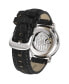 ფოტო #2 პროდუქტის Men's Classic Collection Black Crocodile-Embossed Leather Strap Watch 44mm