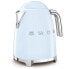 SMEG electric kettle KLF03PBEU (Pastel Blue) - 1.7 L - 2400 W - Blue - Plastic - Stainless steel - Water level indicator - Overheat protection