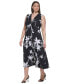 ფოტო #3 პროდუქტის Plus Size V-Neck Jersey Sleeveless A-Line Dress