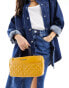 Фото #1 товара Love Moschino top handle quilted bag in mustard