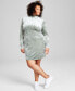 Фото #1 товара Plus Size Mock-Neck Crushed-Velvet Dress