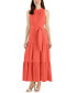 Women's Tie-Neck Tiered Sleeveless Maxi Dress