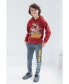 ფოტო #4 პროდუქტის Boys Dinosaur Jurassic Park T-Rex Fleece Pullover Hoodie and Pants Outfit Set Toddler to Big Kid