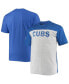 Фото #1 товара Men's Royal and Heathered Gray Chicago Cubs Big and Tall Colorblock T-shirt