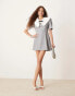 Фото #3 товара Sister Jane oversized collar mini dress in grey