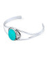 Nature Leaf Flowers Round Cabochon Statement Natural Turquoise Wide Cuff Bracelet For Women Sterling Silver