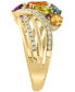 ფოტო #4 პროდუქტის EFFY® Multi-Gemstone (1-3/4 ct.t.w.) & Diamond (1/4 ct. t.w.) Cluster Statement Ring in 14k Gold