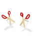 ფოტო #2 პროდუქტის Red Scissor Stud Earrings