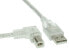 Фото #1 товара InLine USB 2.0 Cable left angled Type A male / B male transparent 0.5m