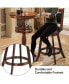 Set of 2 24'' Swivel Counter Stool Wooden Dining Chair