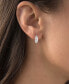 ფოტო #2 პროდუქტის Cubic Zirconia Crossover Hoop Earrings in Sterling Silver (Also in 14k Gold Over Silver or 14k Rose Gold Over Silver)